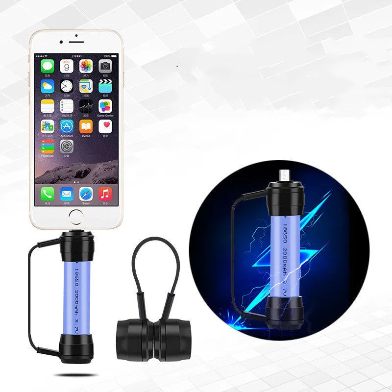 Mini portable keychain charger for mobile phones with 18650 lithium battery, emergency power bank in choice of Android, Apple or LeTV charging ports, compact charger without battery for on-the-go charging.