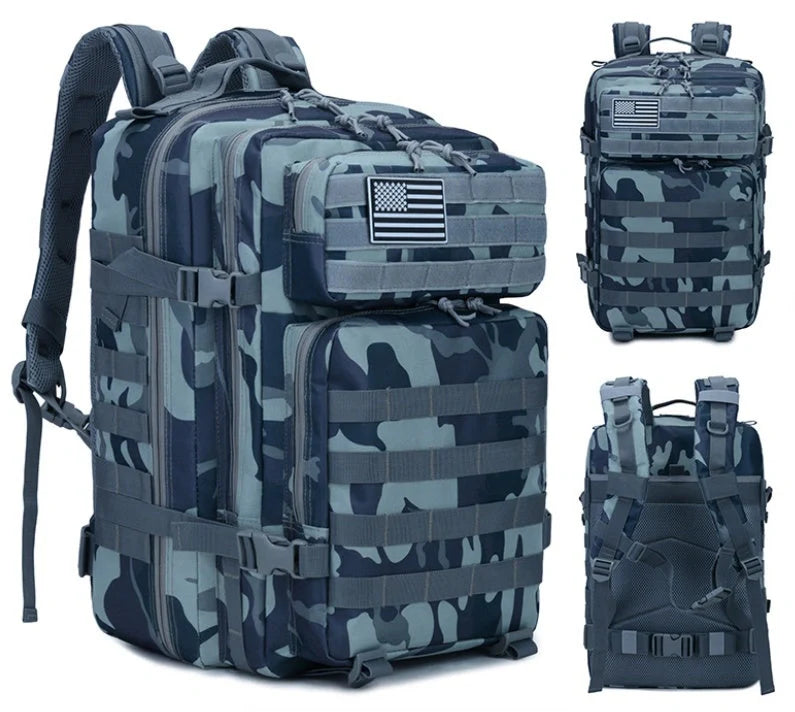 Durable 50L tactical backpack for outdoor adventures and daily commutes
