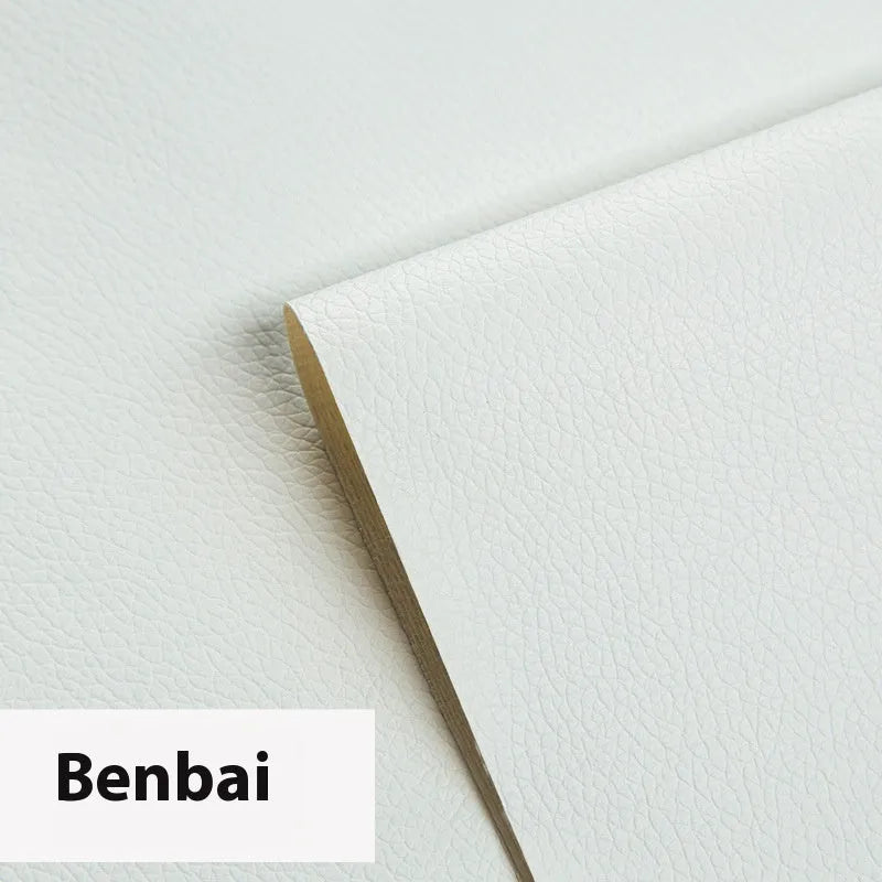 Self-adhesive leather repair patch 50cm x 138cm 0.5mm PVC in black for sofa and car seat