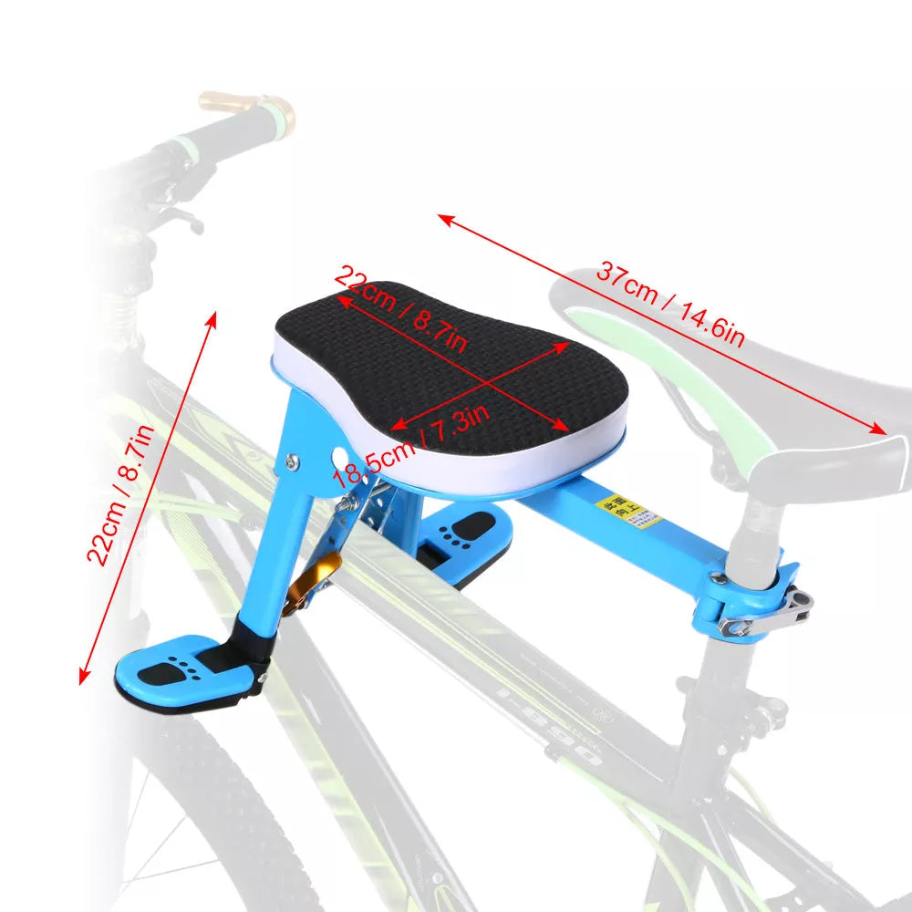 Bicycle child seat with quick release mechanism and foldable pedal
