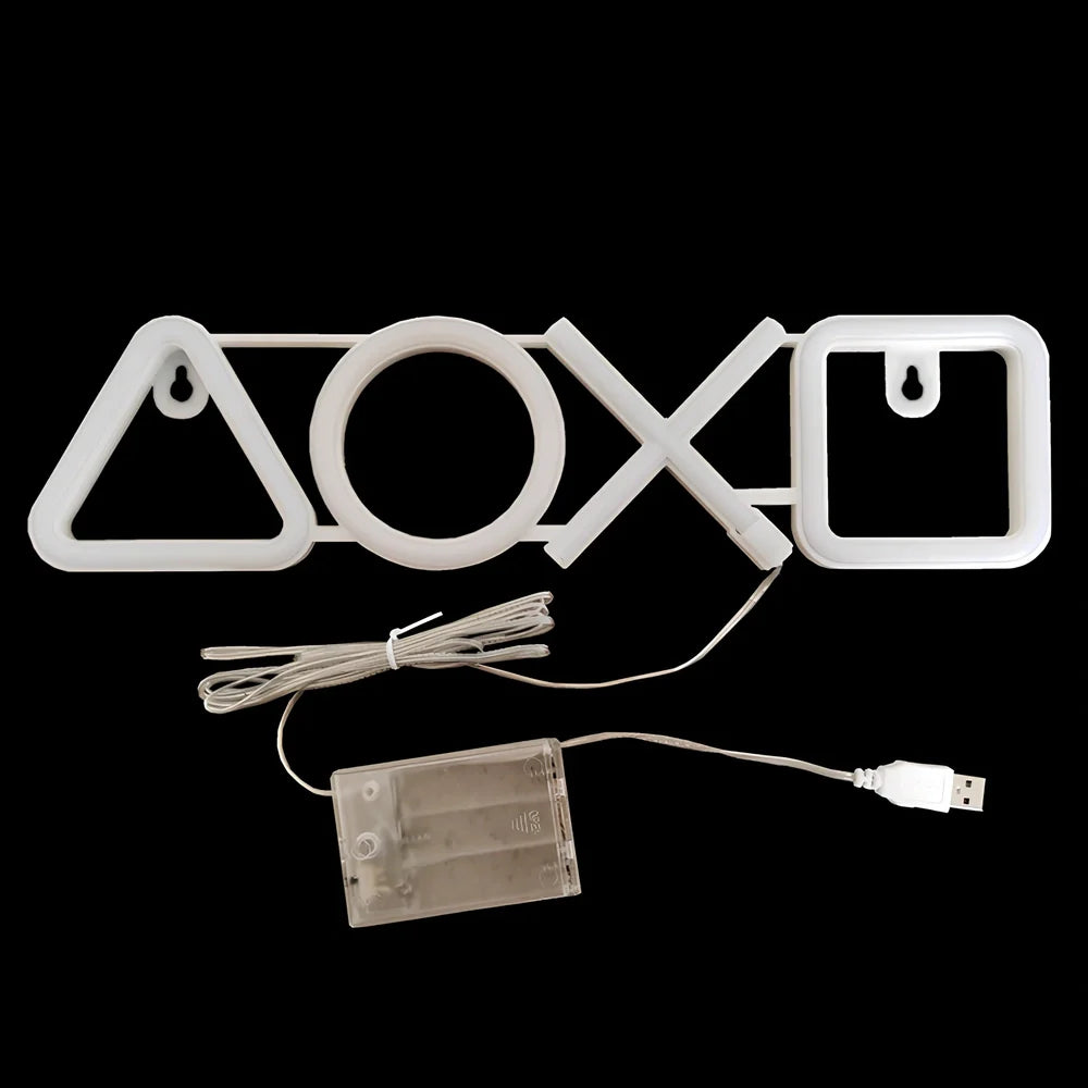 LED game symbol neon light with plastic housing measuring 350mm by 90mm