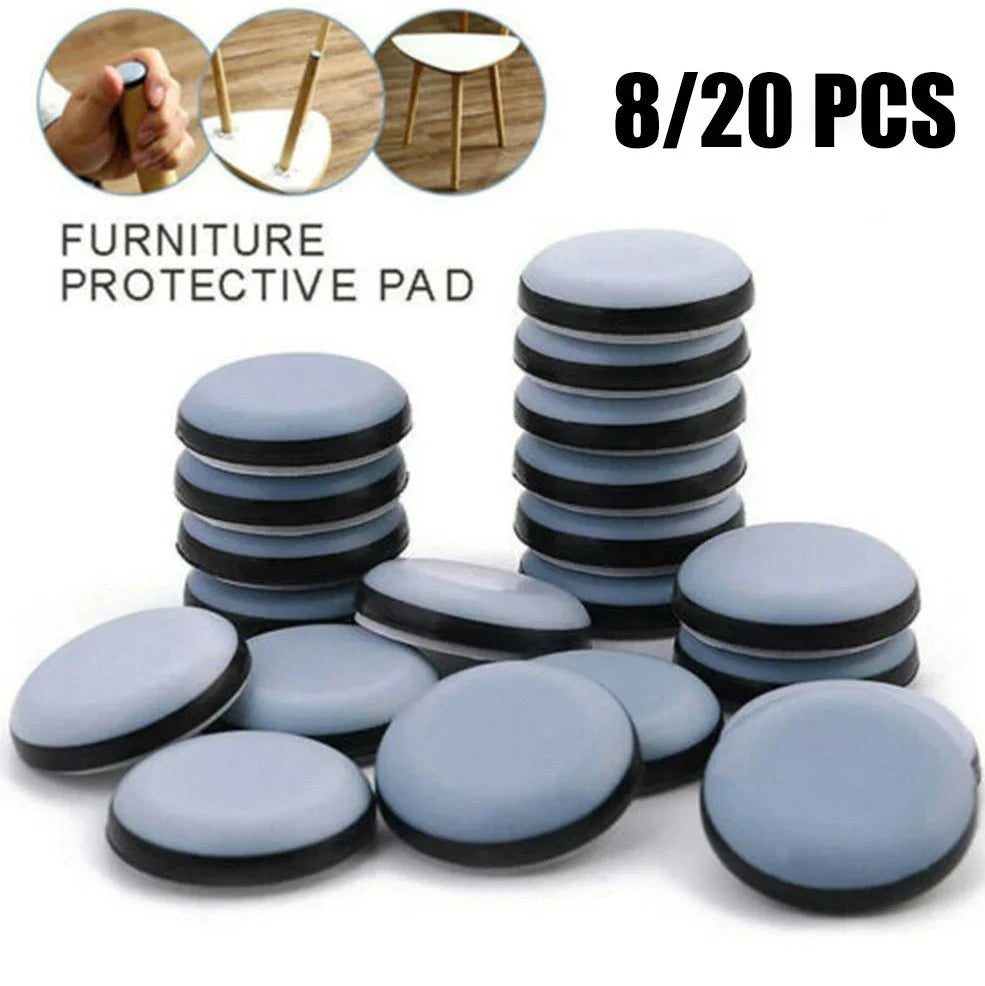 Blue-grey adhesive furniture slip pads measuring 22mm diameter for floor protection