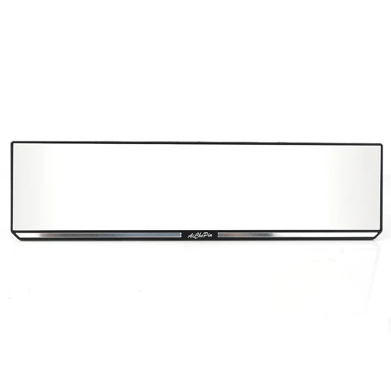 White car interior rearview mirror with high definition glass lens and ABS cover, 305 x 80mm