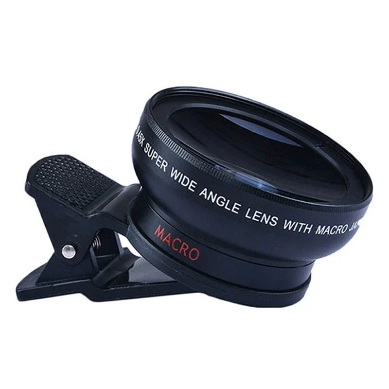 A premium smartphone lens kit with a 0.45X wide-angle lens and a 12.5X macro lens, offering exceptional versatility and image quality.