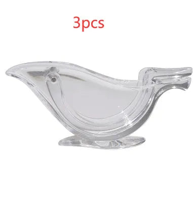 Transparent acrylic bird-shaped manual lemon juicer for squeezing lemon slices