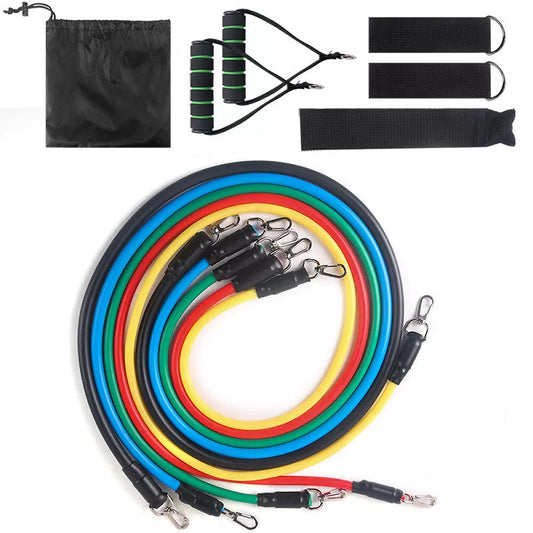 Pull Rope Elastic Rope Strength Training Set with multiple resistance bands and accessories