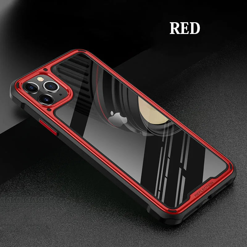 Transparent silicone phone case for iPhone 11 series showing six colour options