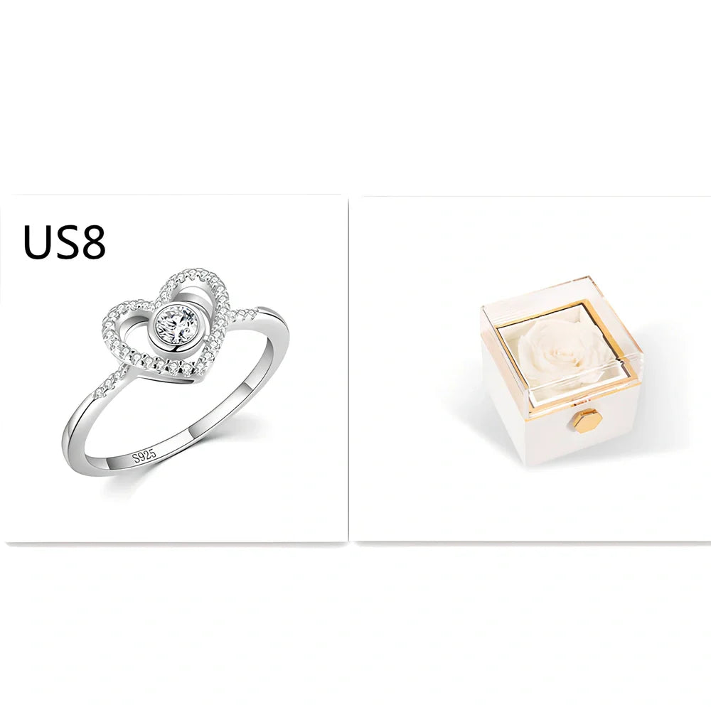 Acrylic rotating rose jewelry box in sapphire blue, 10cm diameter with three-layer storage and carrying bag