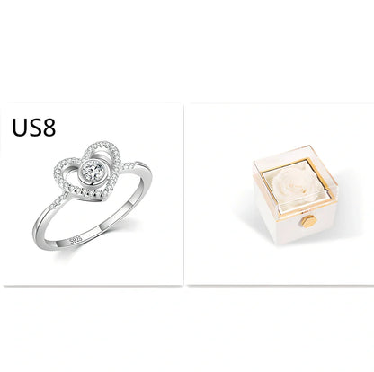 Acrylic rotating rose jewelry box in sapphire blue, 10cm diameter with three-layer storage and carrying bag