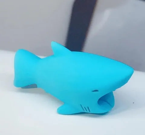 Silicone animal-shaped cable protector for Apple iPhone lightning charging cable.