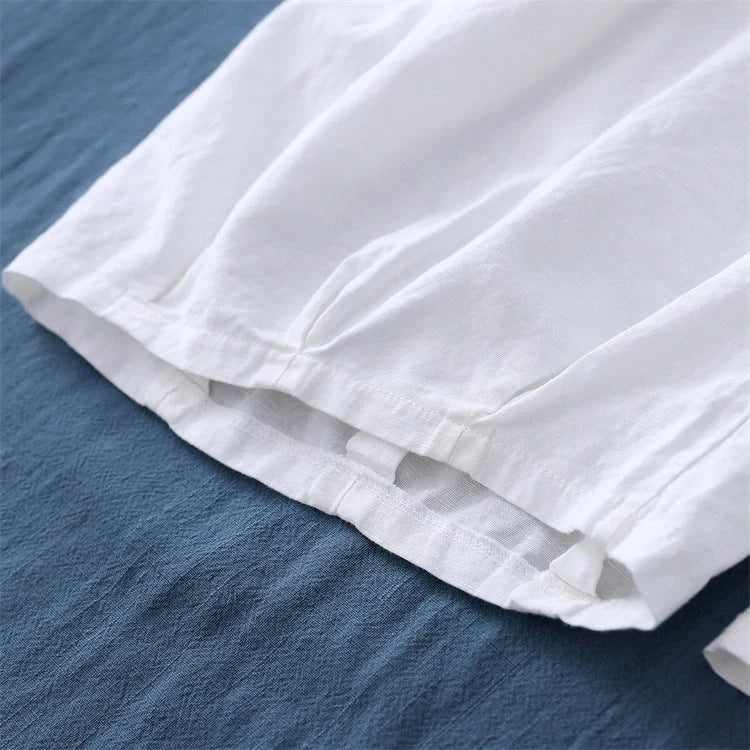 Women's Linen Cotton Bloomers in four colors – Dark Coffee, Dark Green, Plain White, Jet Black