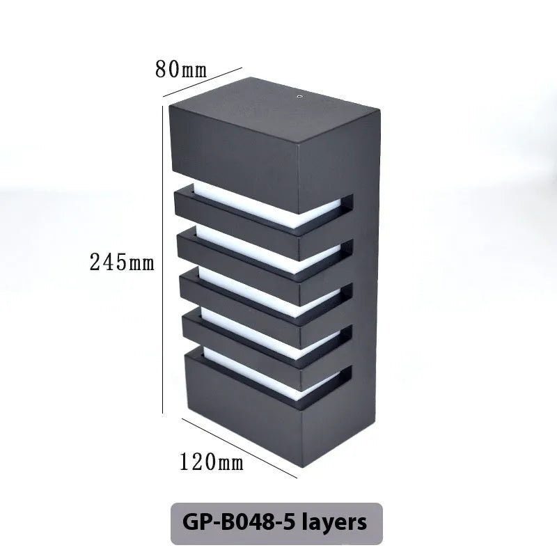 Modern aluminium outdoor wall lamp with minimalist design for garden patio lighting