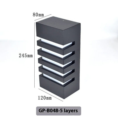 Modern aluminium outdoor wall lamp with minimalist design for garden patio lighting