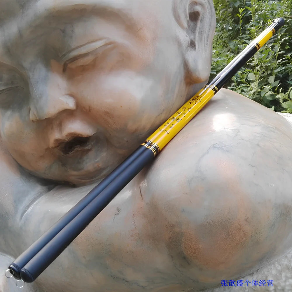 Dragon pattern carp fishing rod with FRP construction for stream fishing applications