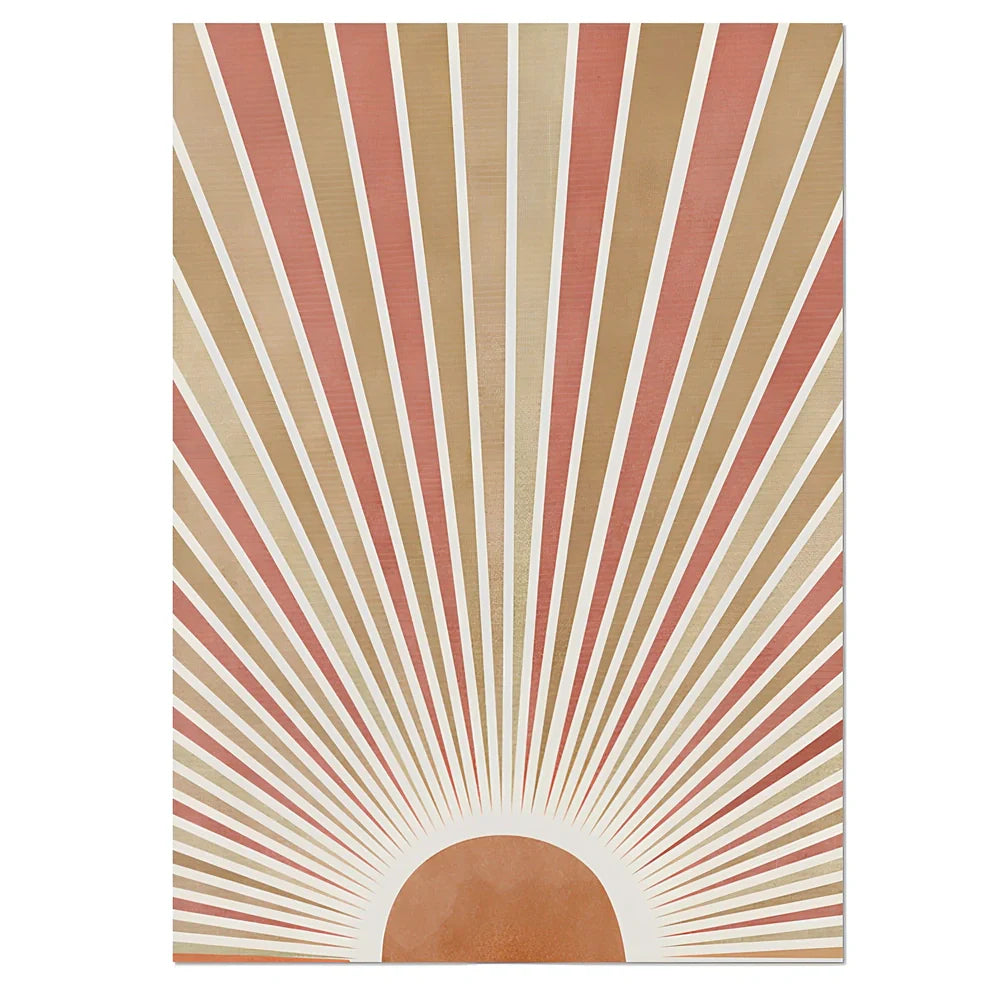 Pink abstract Nordic canvas painting in 30x40cm size with aluminium alloy frame, micro-jet printed for living room display