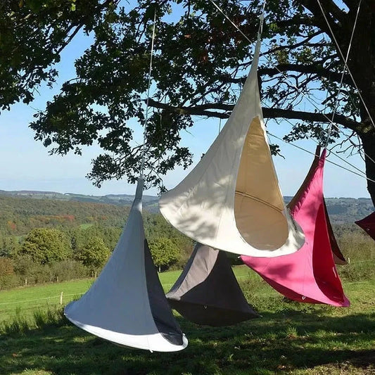 Flying Saucer Lightweight Portable Nylon Hammock in various colors and sizes for camping and backpacking