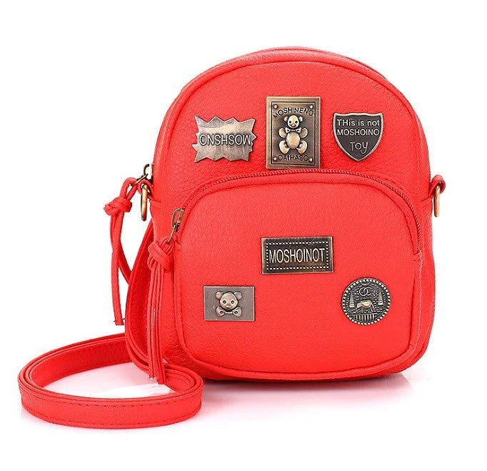 Korean fashion mini shoulder bag with square oblique cross design in PU material