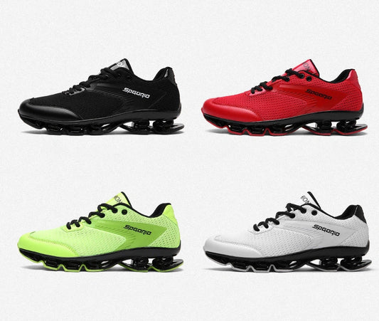 Blade Warrior Sneakers in green, white, black, and red with breathable mesh upper and rubber outsole