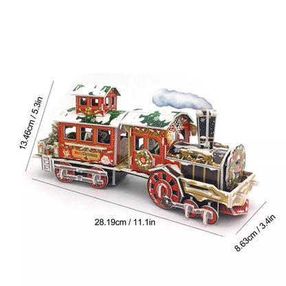 3D Train DIY Puzzle for children with RGB light, safe non-toxic materials