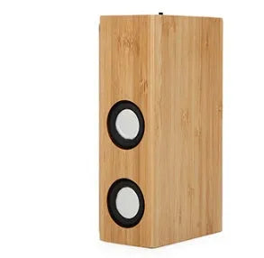 Retro-style wooden Bluetooth speaker in a choice of bamboo, black walnut, or sapele wood finishes.