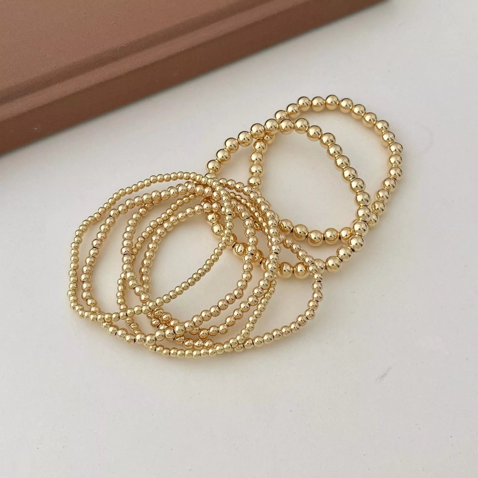 Light Luxury Minority Advanced Design Bracelet 7-piece Set in geometric shapes