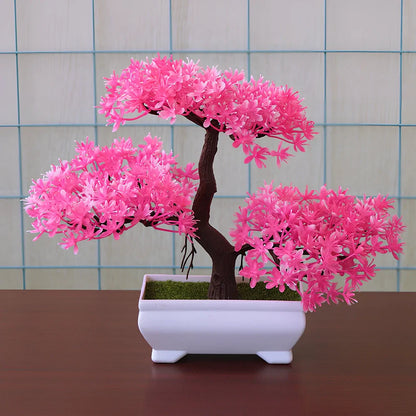 Decorative artificial plant bonsai with 19cm height and 25cm width in seven colour options
