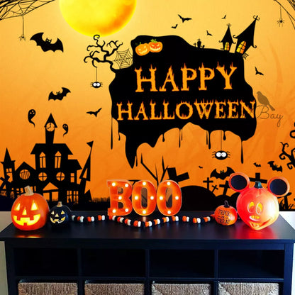 Handmade Bat Haunted House Theme Fabric Background Wall for theme parties
