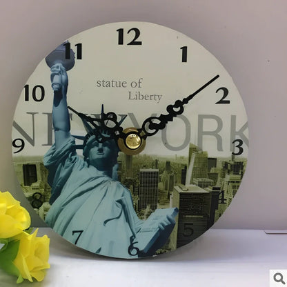 12cm wooden table clock with 24-hour display in seven colour options