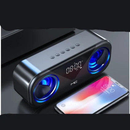 MC H9 Bluetooth Speaker Alarm Clock in various colors with temperature display and dual alarms