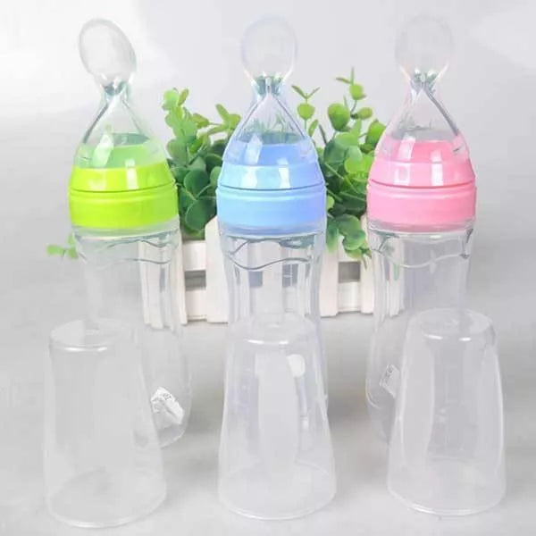 Baby Spoon Bottle Feeder in various colors for easy, safe baby feeding