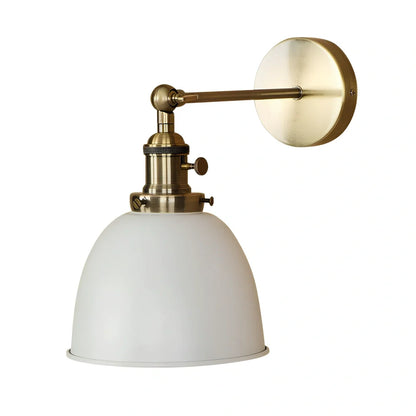 Bedroom light with adjustable iron shade in multiple colour options