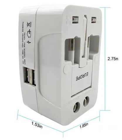 Multi-function conversion plug for global travel with UK, US, EU, AU socket compatibility