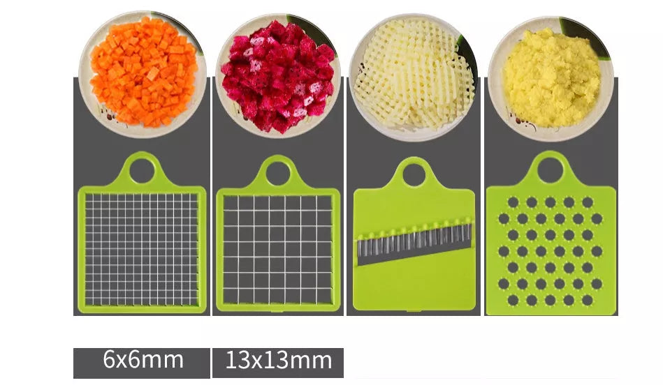 Multi-function Kitchen Vegetable Cutter with 8 blades for efficient food preparation