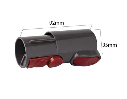 Deep grey pet grooming brush tool with vacuum cleaner attachment measuring 17x10cm