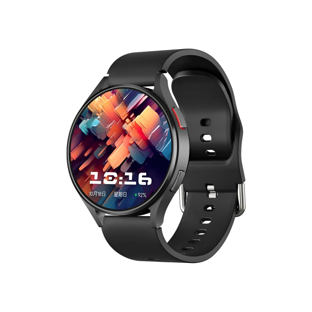 Replacement smart watch strap in black or silver silicone or steel, with coarse or fine steel options.