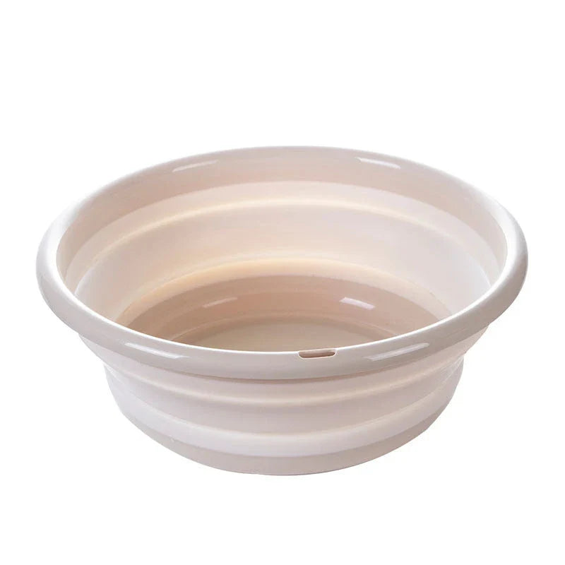 Collapsible outdoor laundry basin made of durable PP and TPR materials, available in various colors and sizes