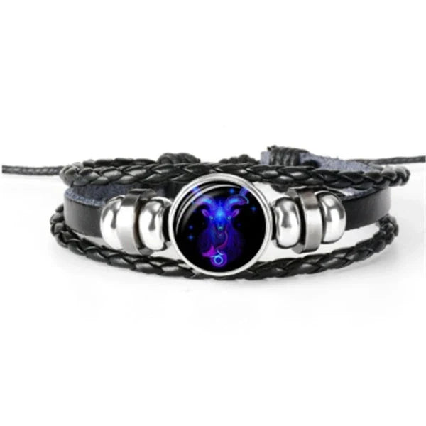 Stylish zodiac constellation bracelet with 12 zodiac sign design options