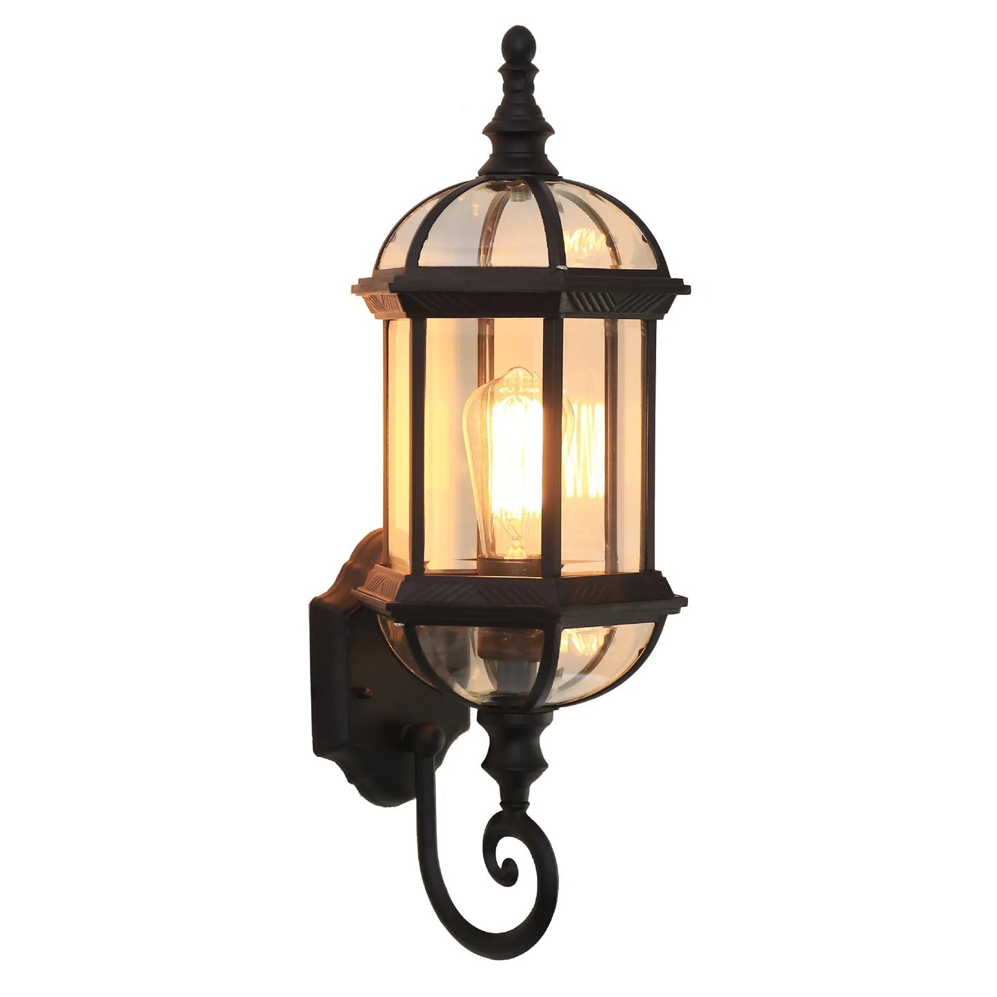 Aluminium courtyard outdoor waterproof wall lamp with three-layer eight-inch design in gold finish