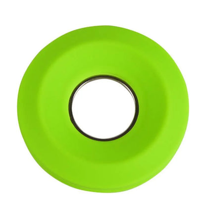 Silicone donut cord reel with magnet for organising mobile phone and headphone cables in light grey colour