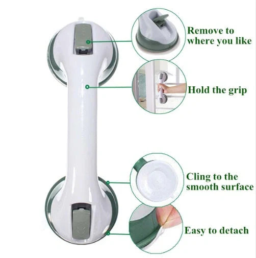 ABS Plastic Suction Cup Bathroom Handrail in various colors for enhanced safety