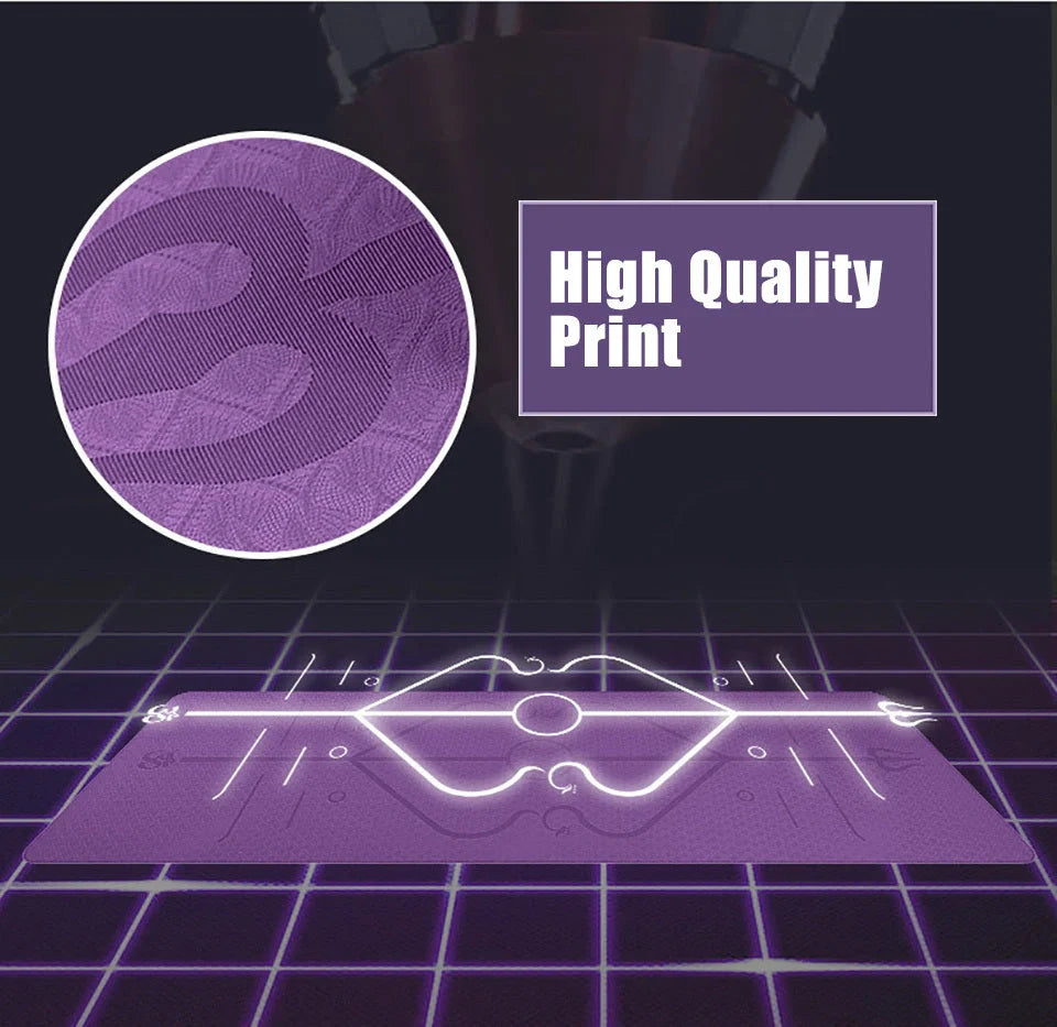 Premium non-slip yoga mat with printed alignment lines for improved form and stability during yoga practice