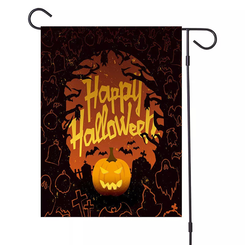 Halloween Series Garden Banner with double-sided polyester design, 32*47cm