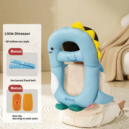 Cartoon animal themed anti-collision pillow for infant head and knee protection.