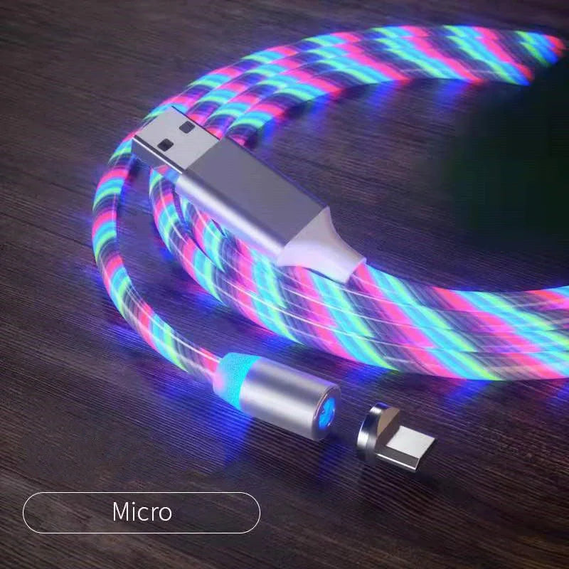 Magnetic Charging Cable Streamer in blue, red, green, and colorful options