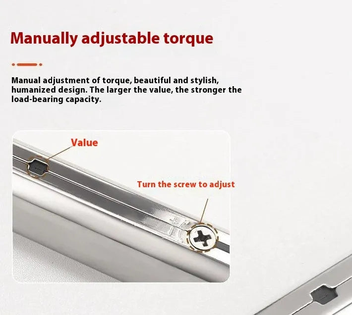Cold rolled steel tatami cabinet support rod with adjustable stop for flap-up doors, stainless steel finish