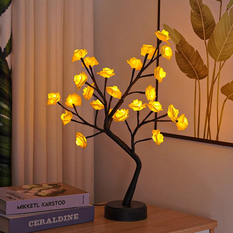 Elegant USB Rose Lamp with mesmerizing 3D floral design and variety of vibrant color options for romantic desk lighting