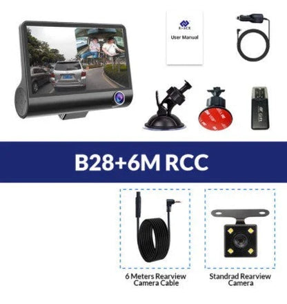 High-definition 1080p driving recorder with wide-angle lens, motion detection, and loop recording for clear video capture of road trips and driving incidents