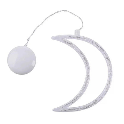 Decorative battery-powered LED chandelier lights with holiday-themed designs like Santa, snowmen, and stars