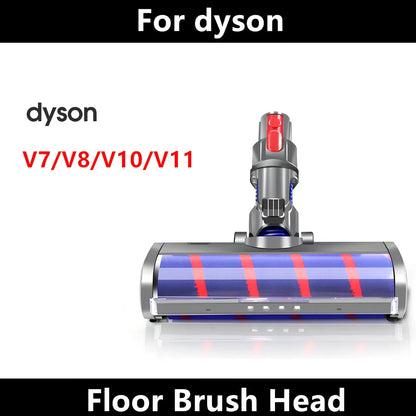 Direct drive rolling brush suction head for Dyson V7 V8 V10 V11, 260mm wide with soft velvet bristles