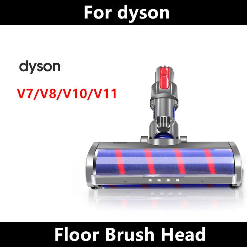 Dyson V7 to V11 compatible electric floor brush head with soft velvet rolling brush measuring 260mm